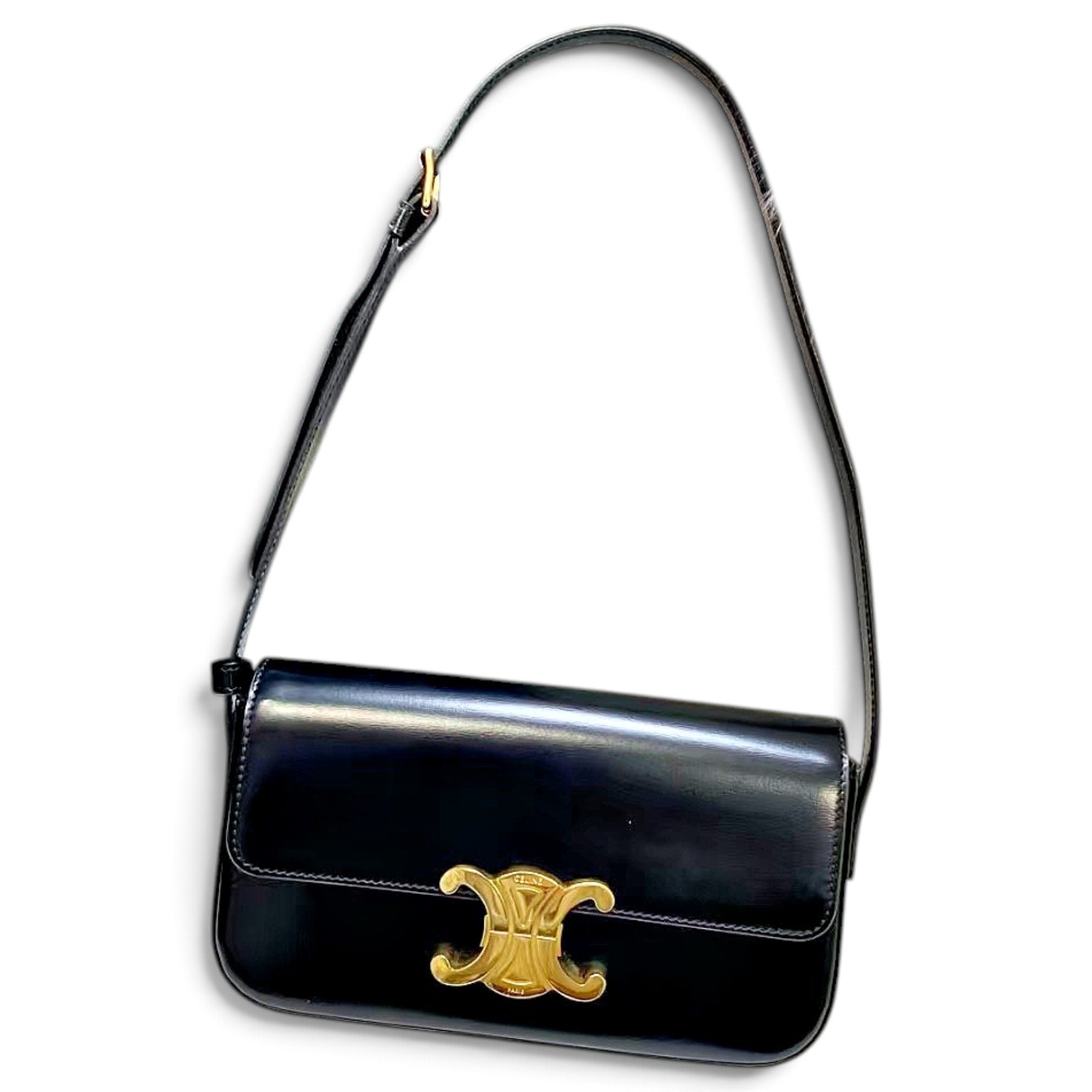 Triomphe chain leather crossbody bag