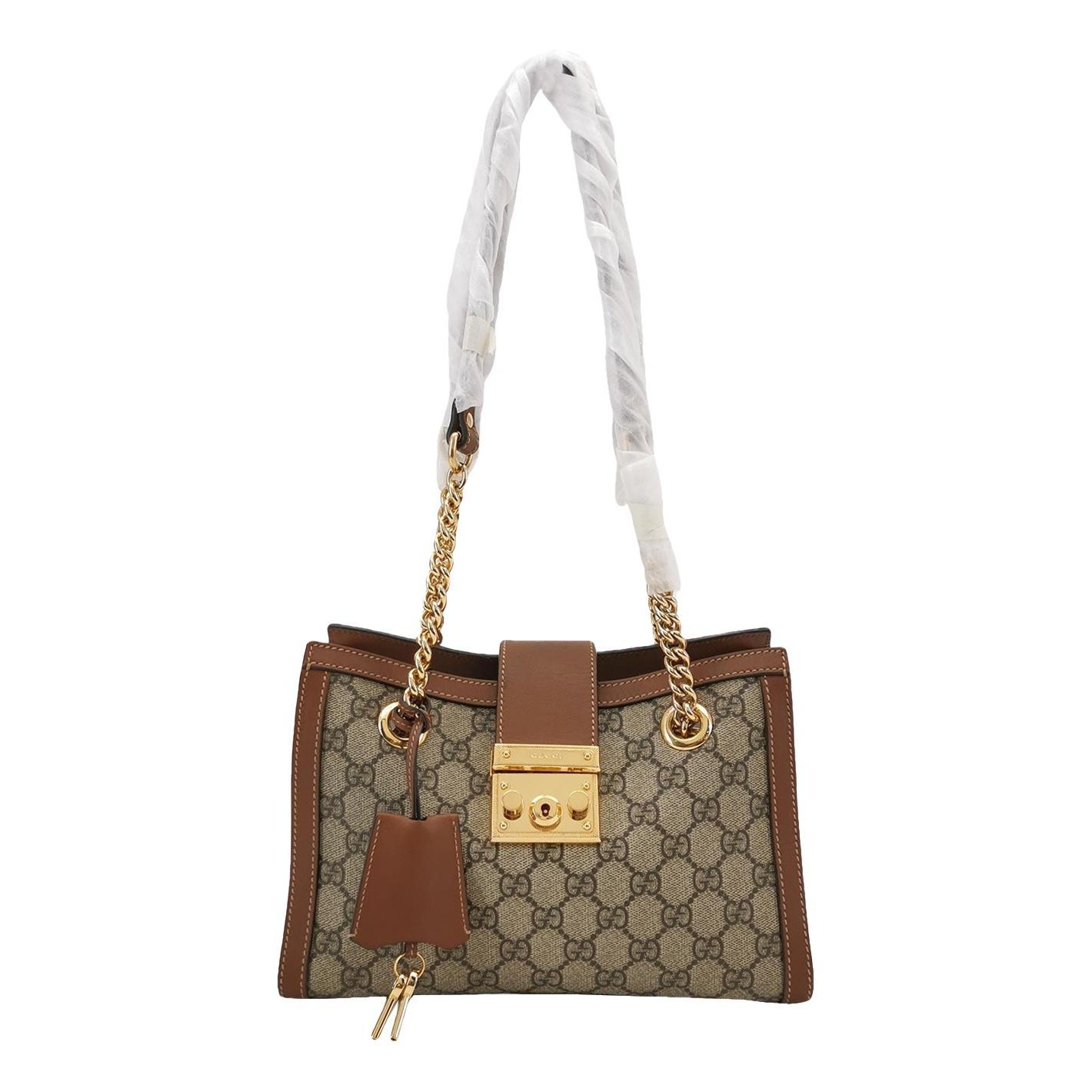 Padlock leather handbag