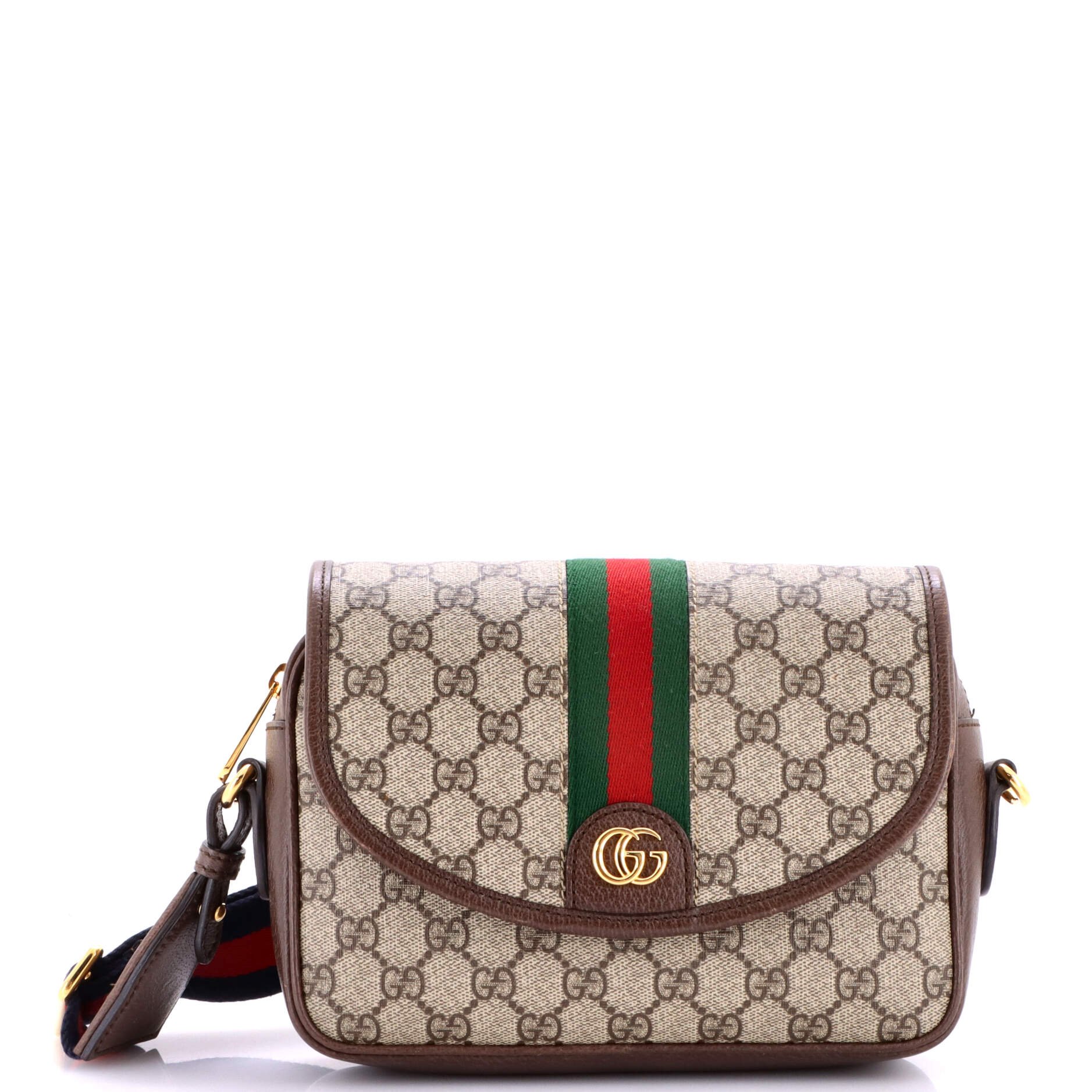Ophidia Flap Shoulder Bag GG Coated Canvas with Leather Small