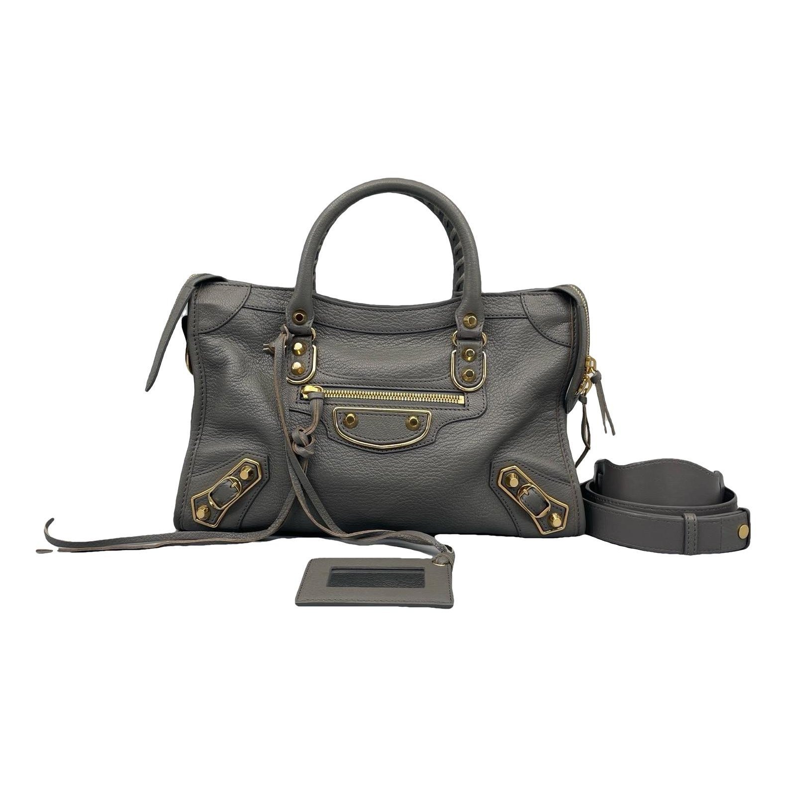 City leather handbag