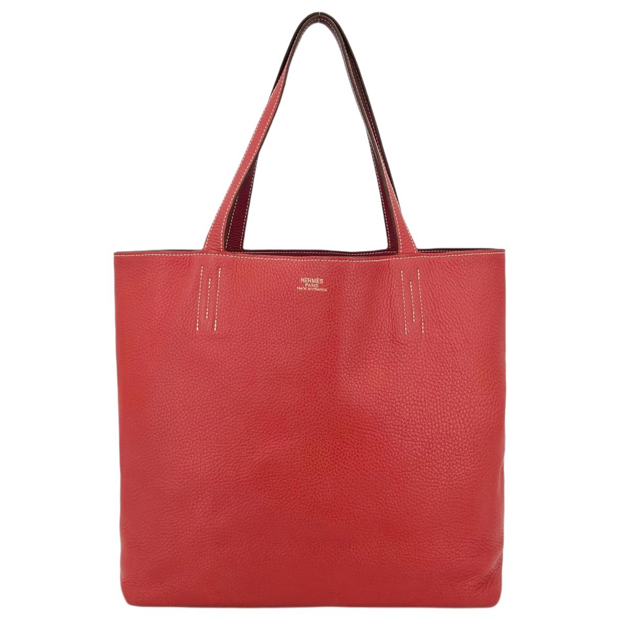 Double sens leather tote