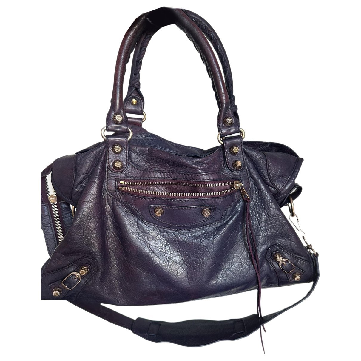 City leather handbag