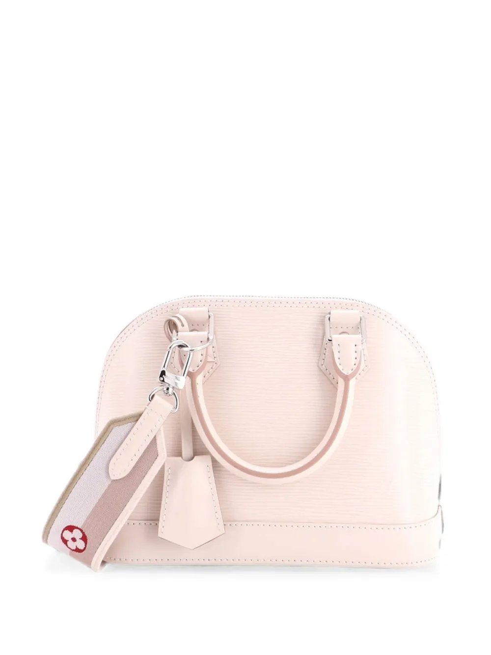 Alma Handbag Epi Leather with Logo Jacquard Strap BB shoulder bag
