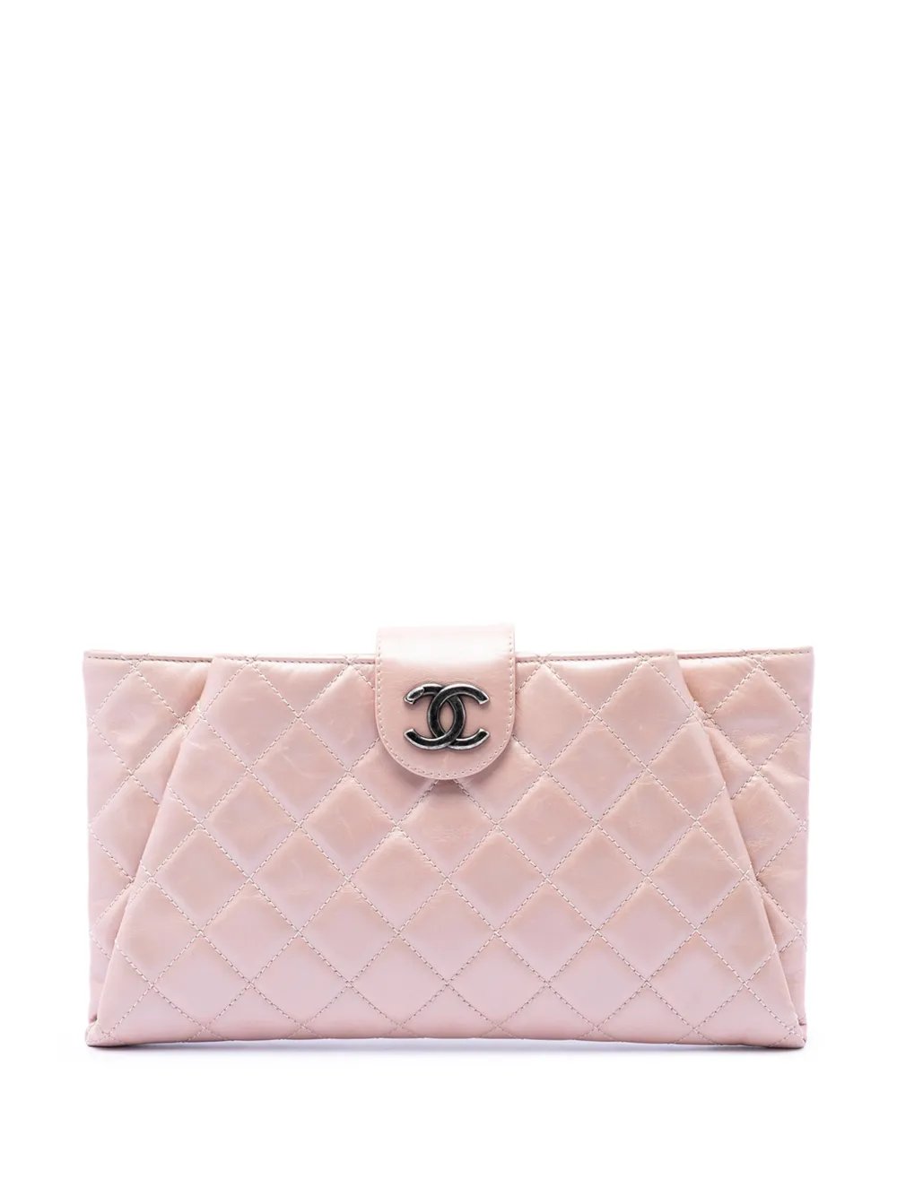 2016-2017 Quilted Glazed Calfskin Coco Pleats clutch bag