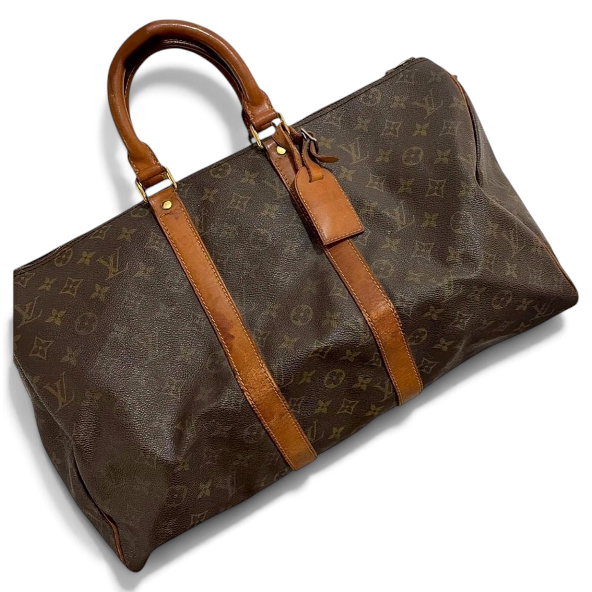 Keepall leather travel bag