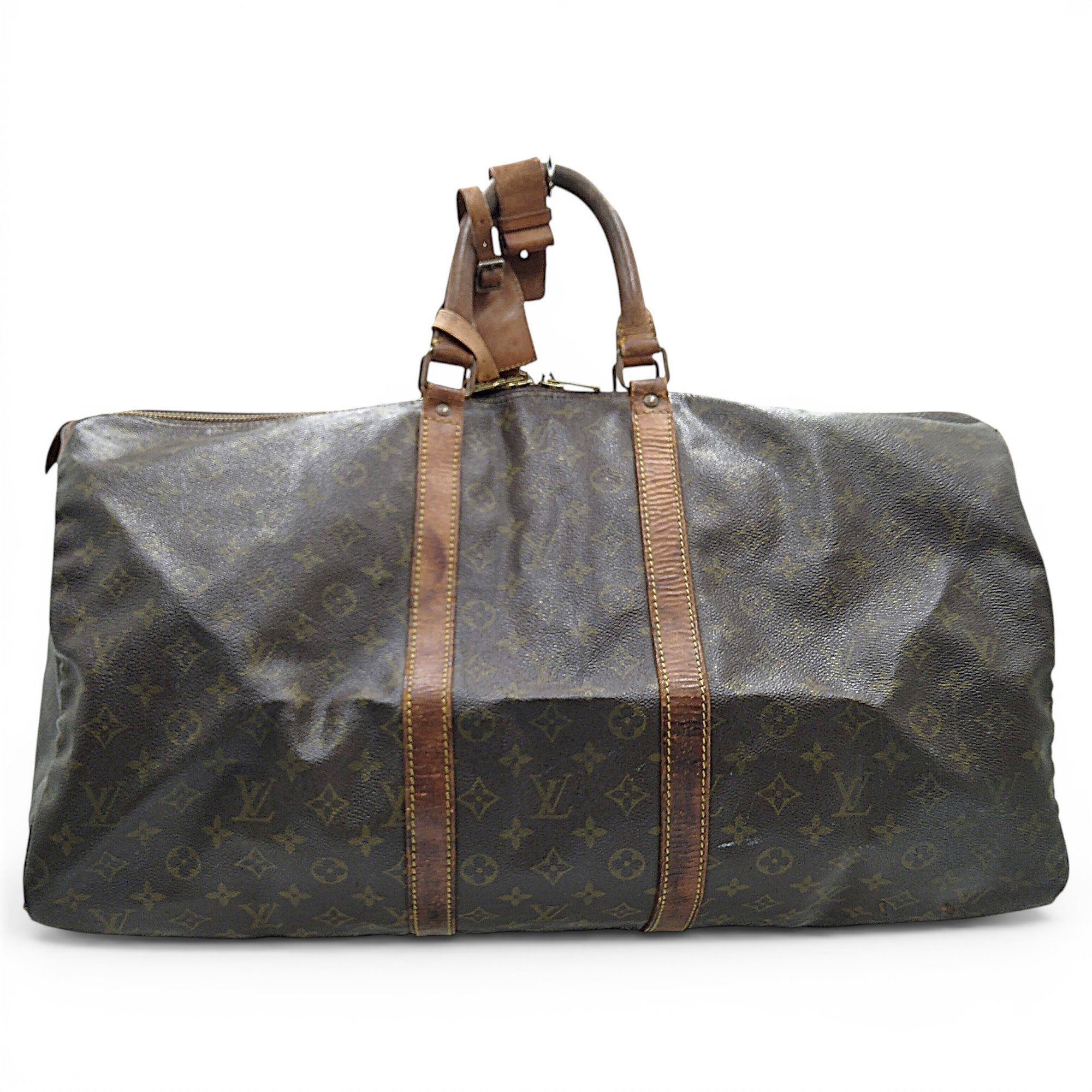 Keepall leather travel bag
