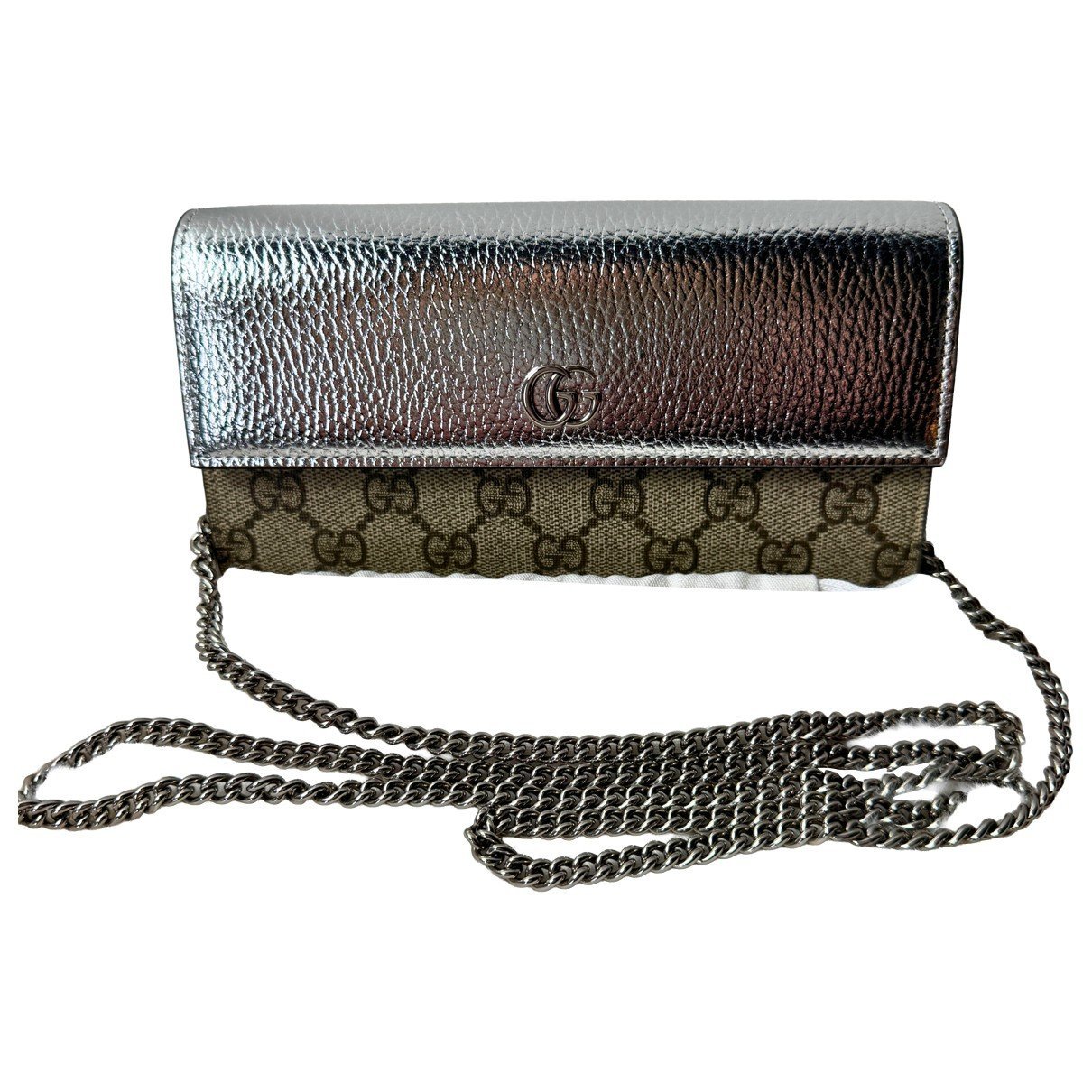 GG Marmont Chain Flap Wallet leather crossbody bag