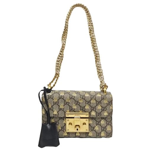 Padlock leather handbag