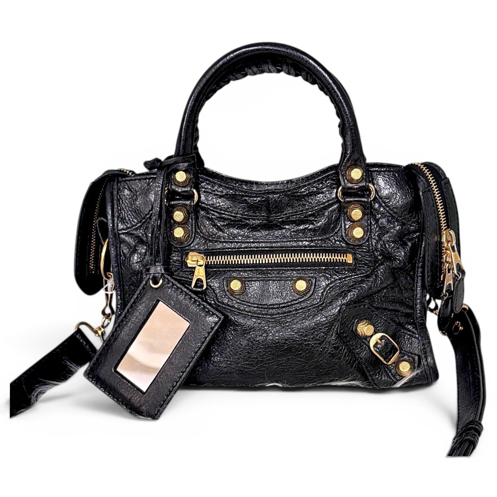 City leather handbag