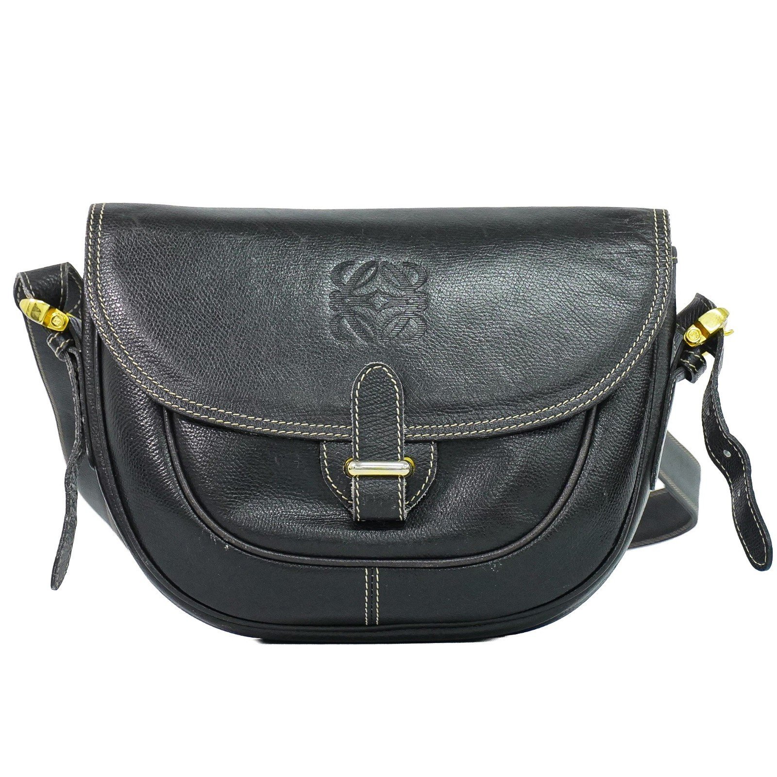 Anagram leather handbag