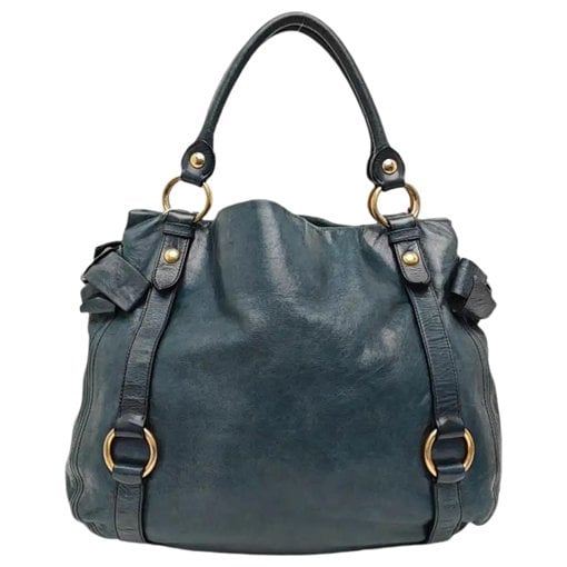 Bow bag leather handbag