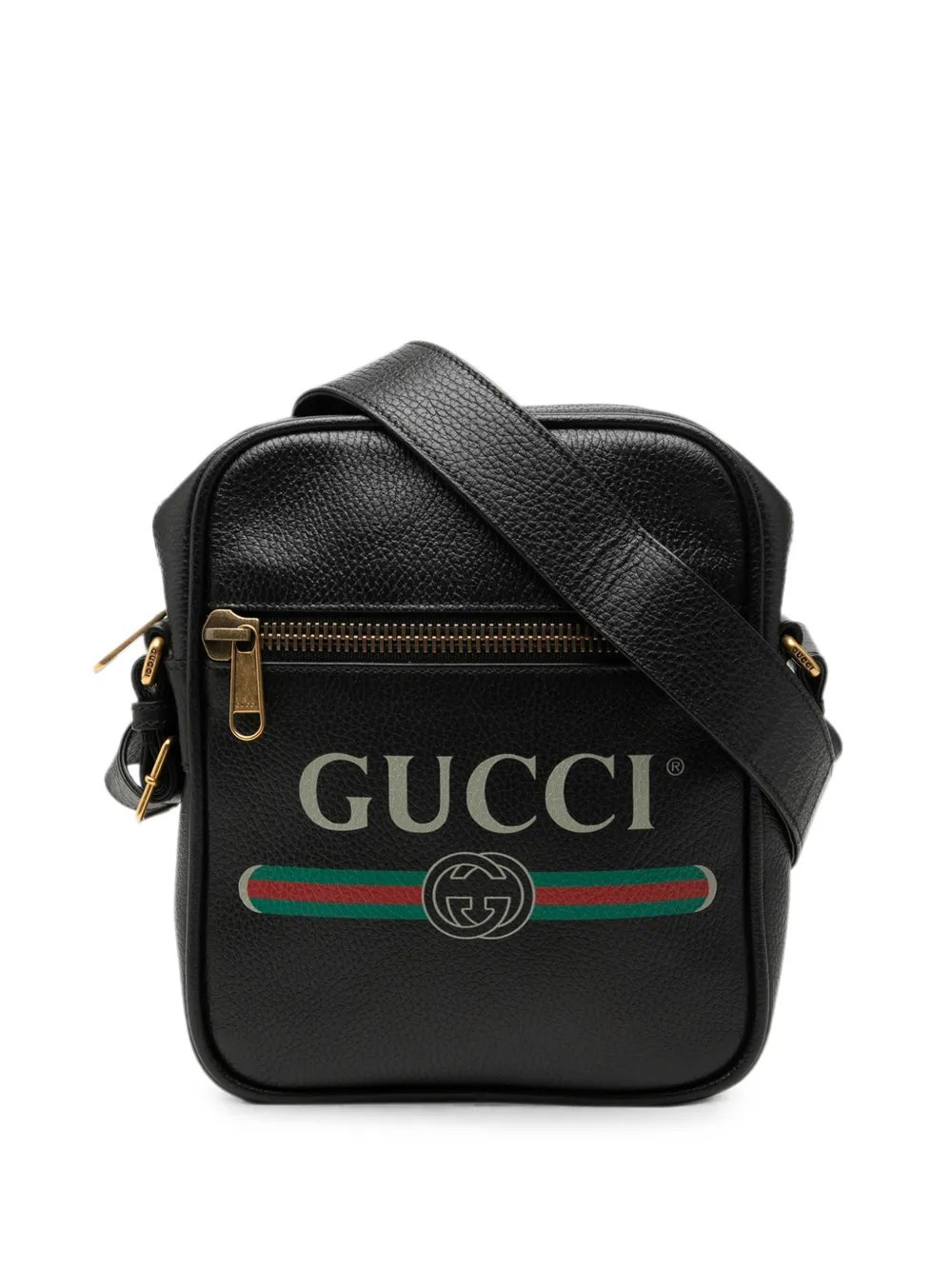2000-2015 Grained Calfskin Logo crossbody bag