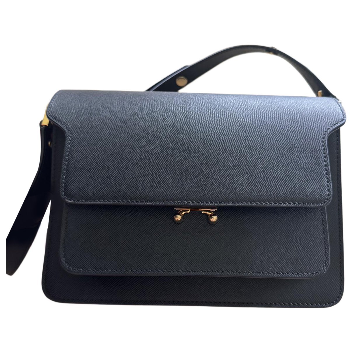 Trunk leather crossbody bag
