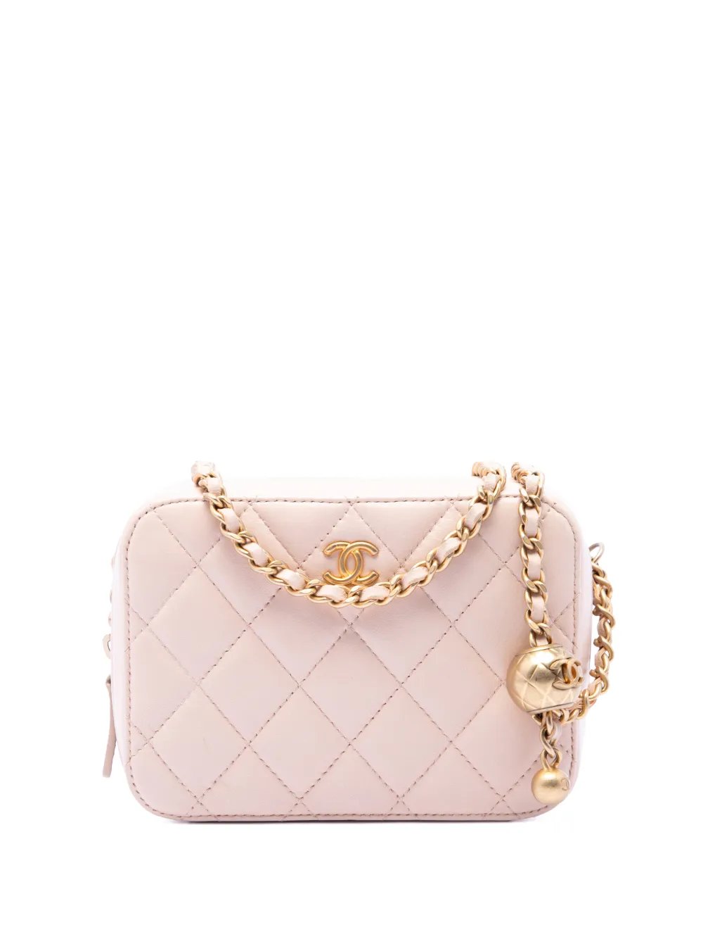 2021 CC Quilted Lambskin Pearl Crush Camera Bag crossbody bag