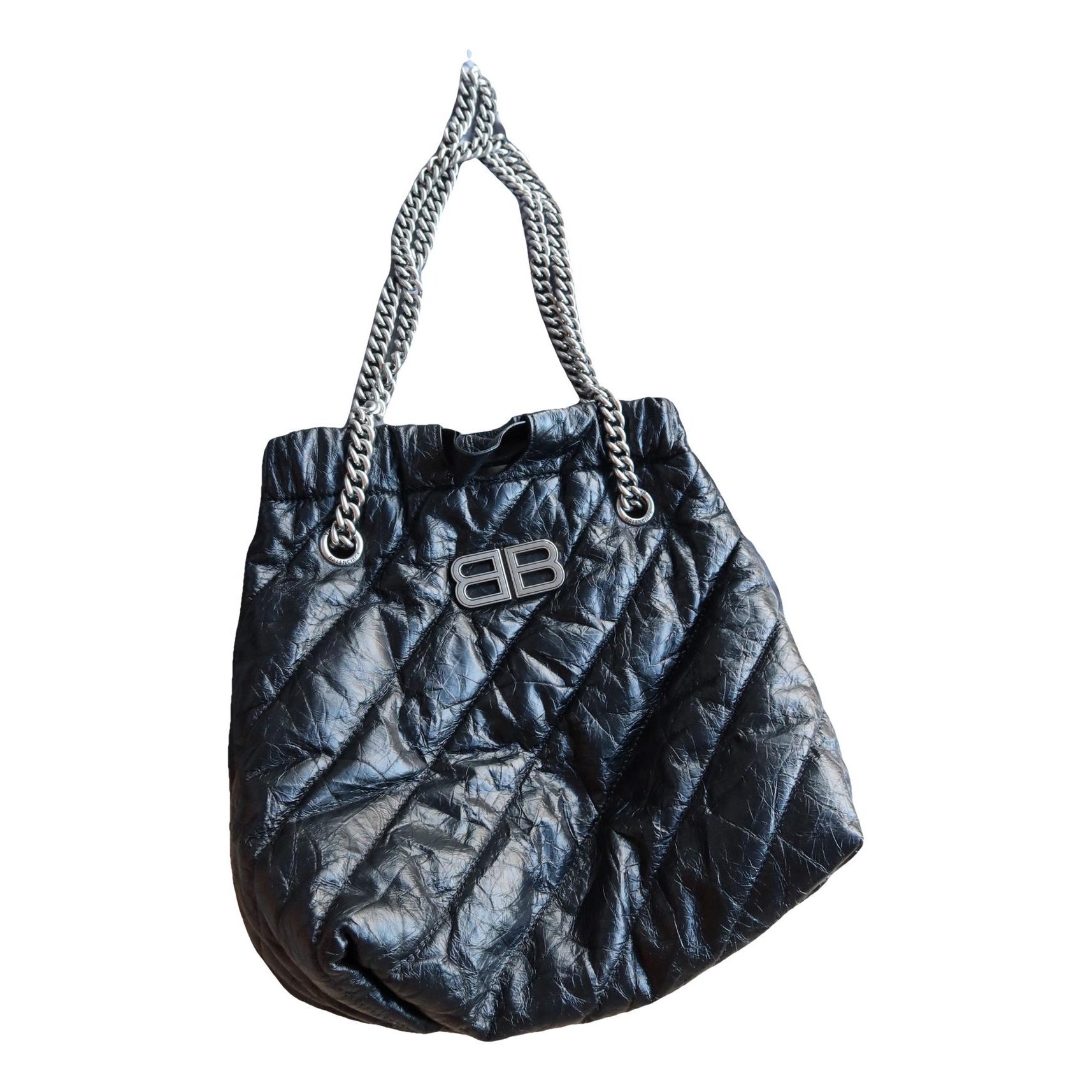 Crush leather tote