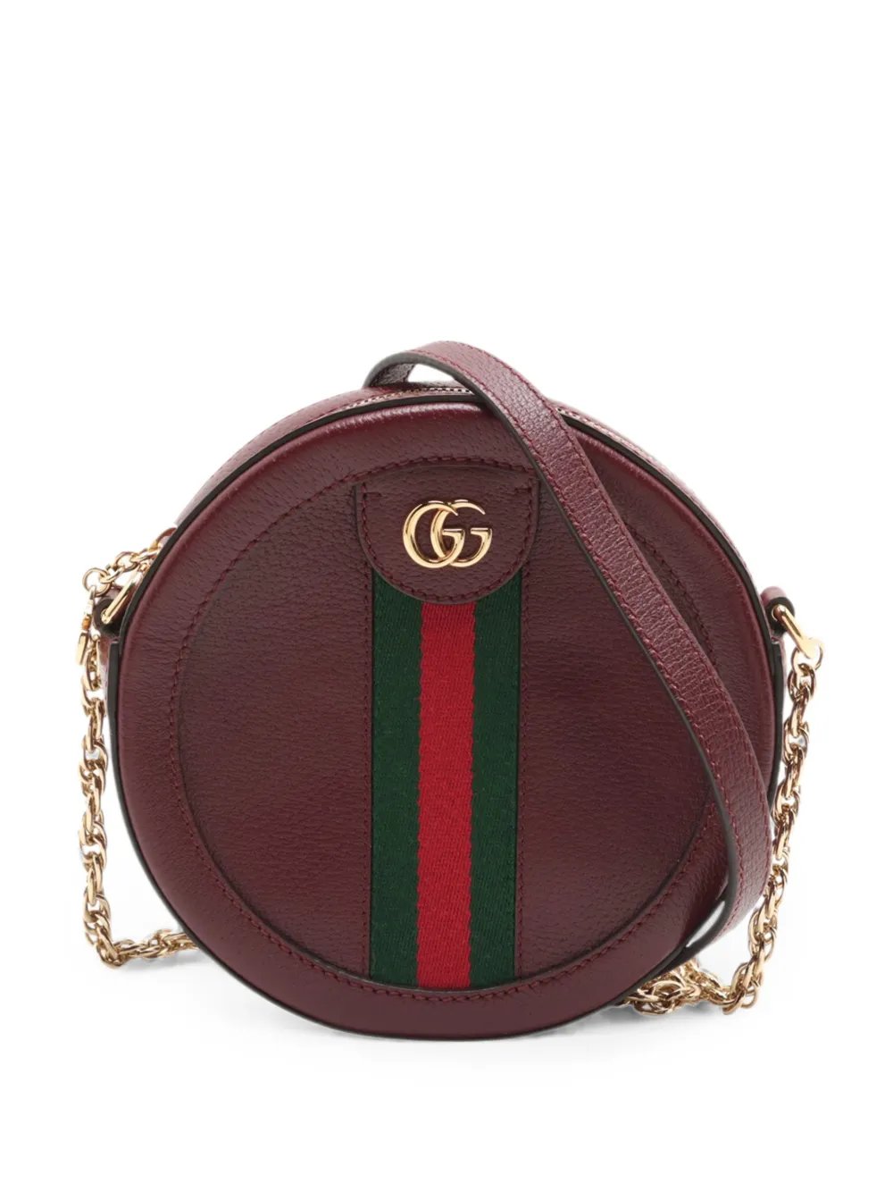 2016-2026 Mini Calfskin Web Ophidia Round crossbody bag