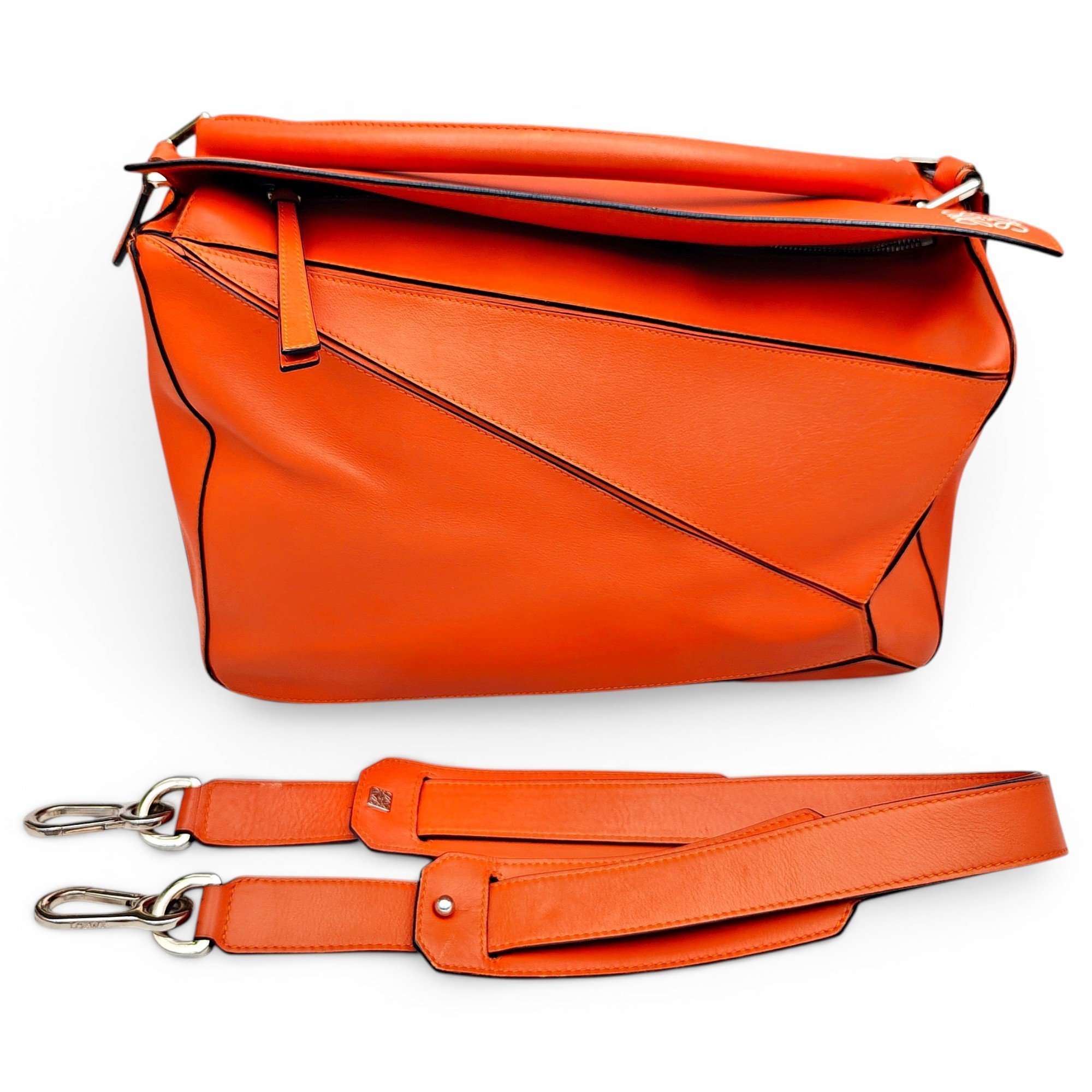 Puzzle leather handbag