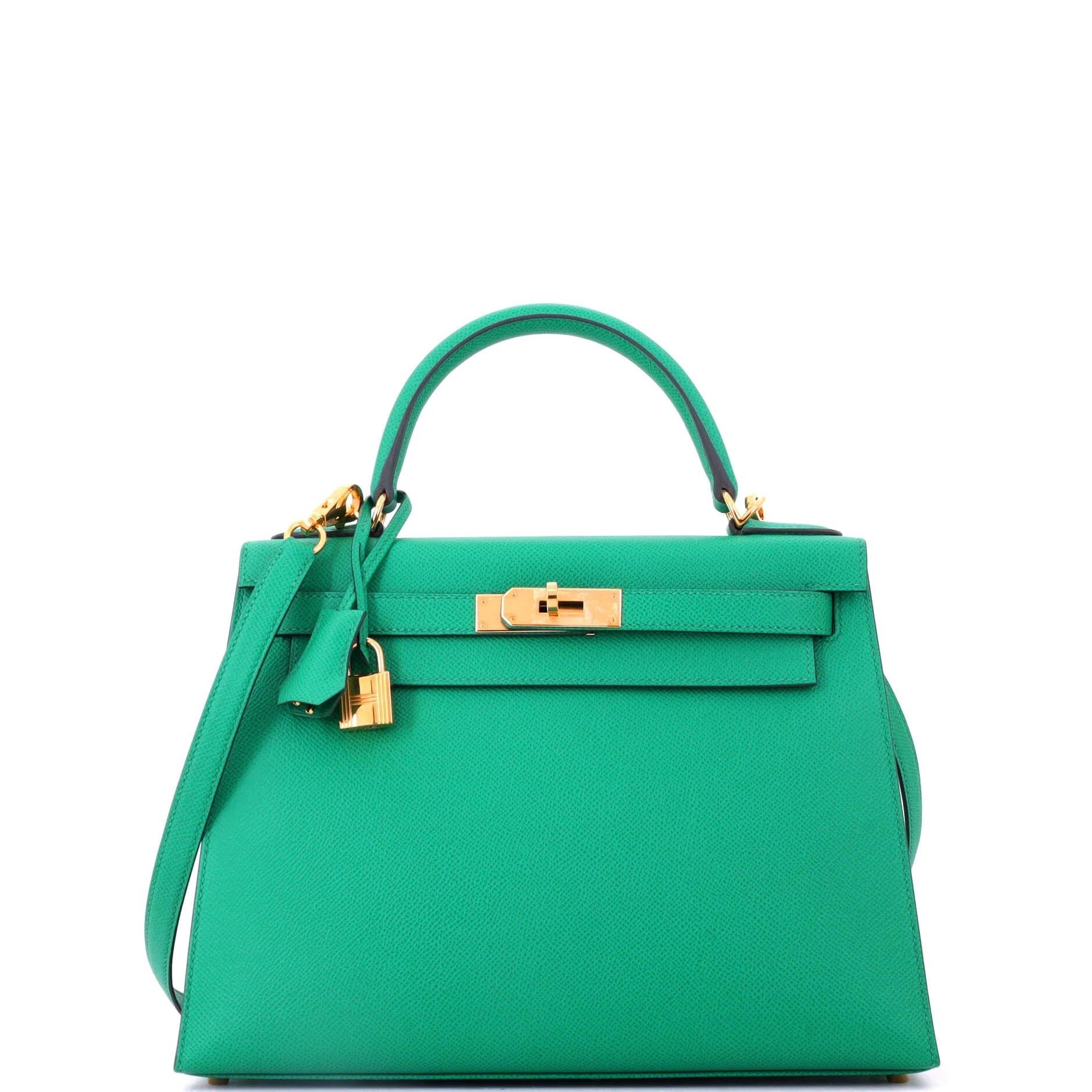 Hermes Kelly 28 Handbag Vert Jade Epsom Leather 2021