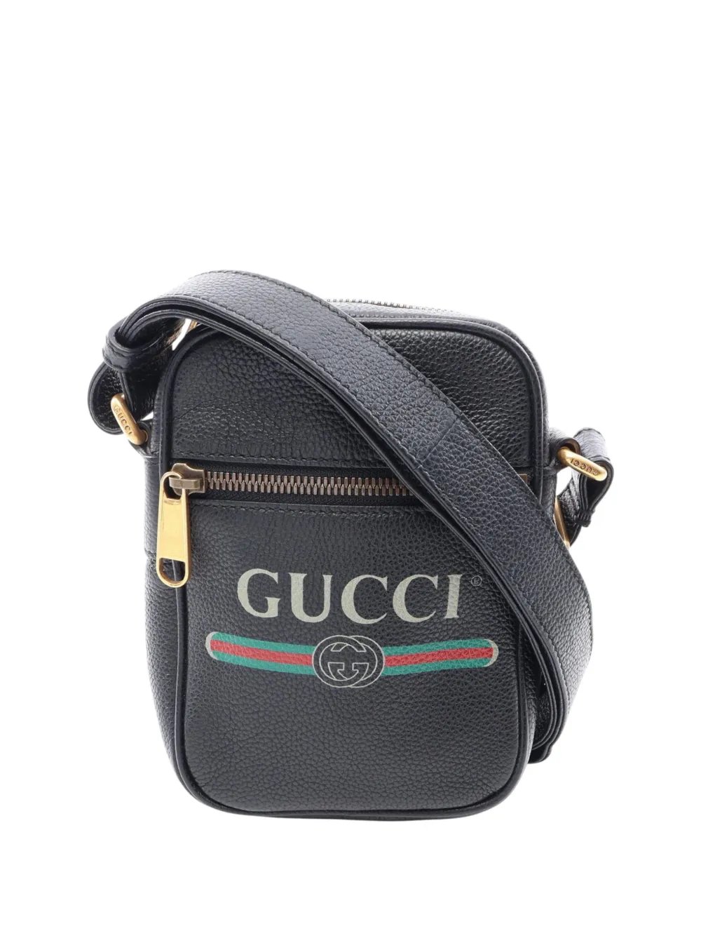 2000-2015 Mini Grained Calfskin Logo crossbody bag