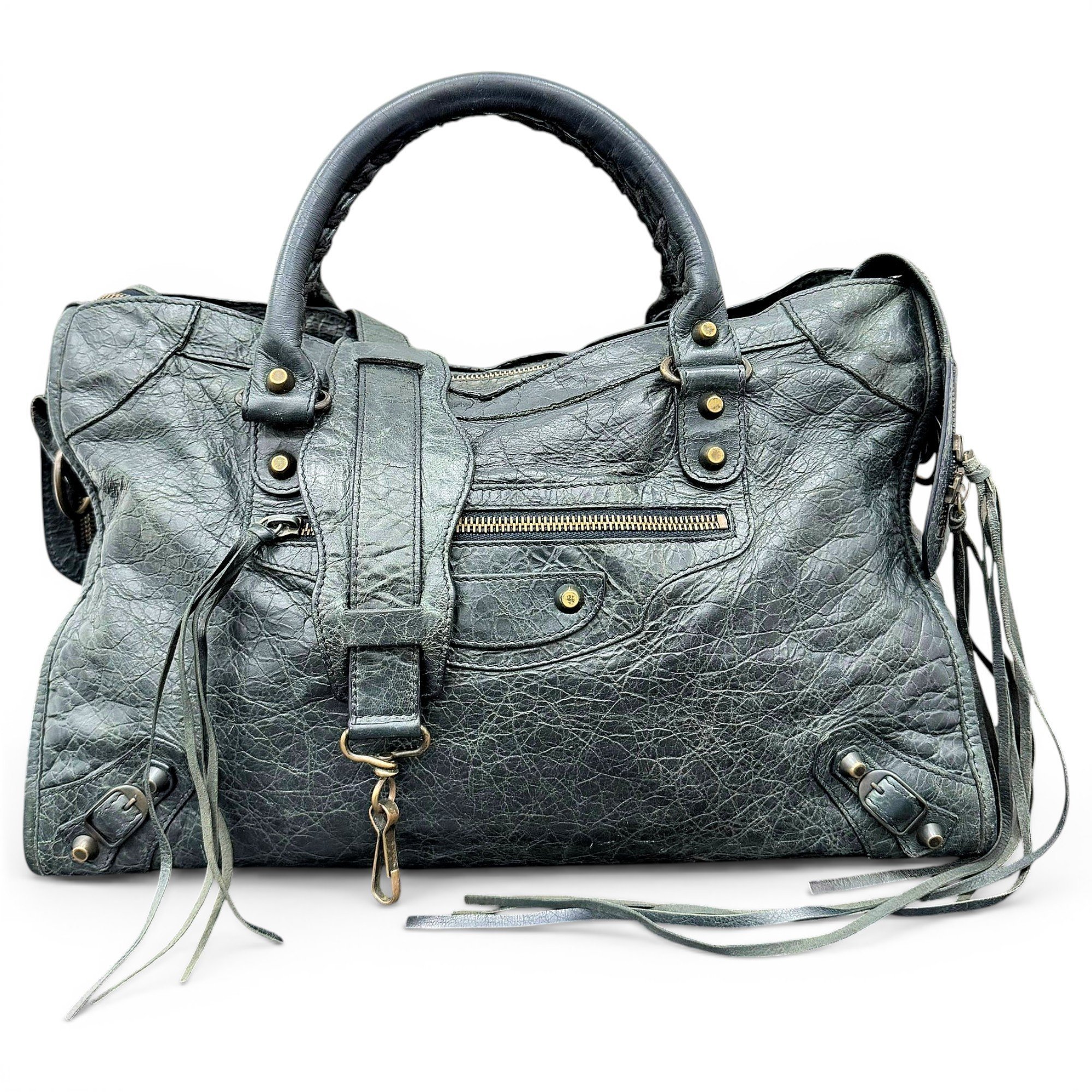 Classic Metalic leather handbag