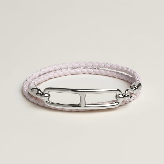 Mauve Pâle Roulis Double Tour Bracelet
