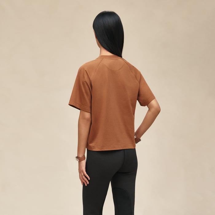 Marron Fauve Maxi Printed T-shirt
