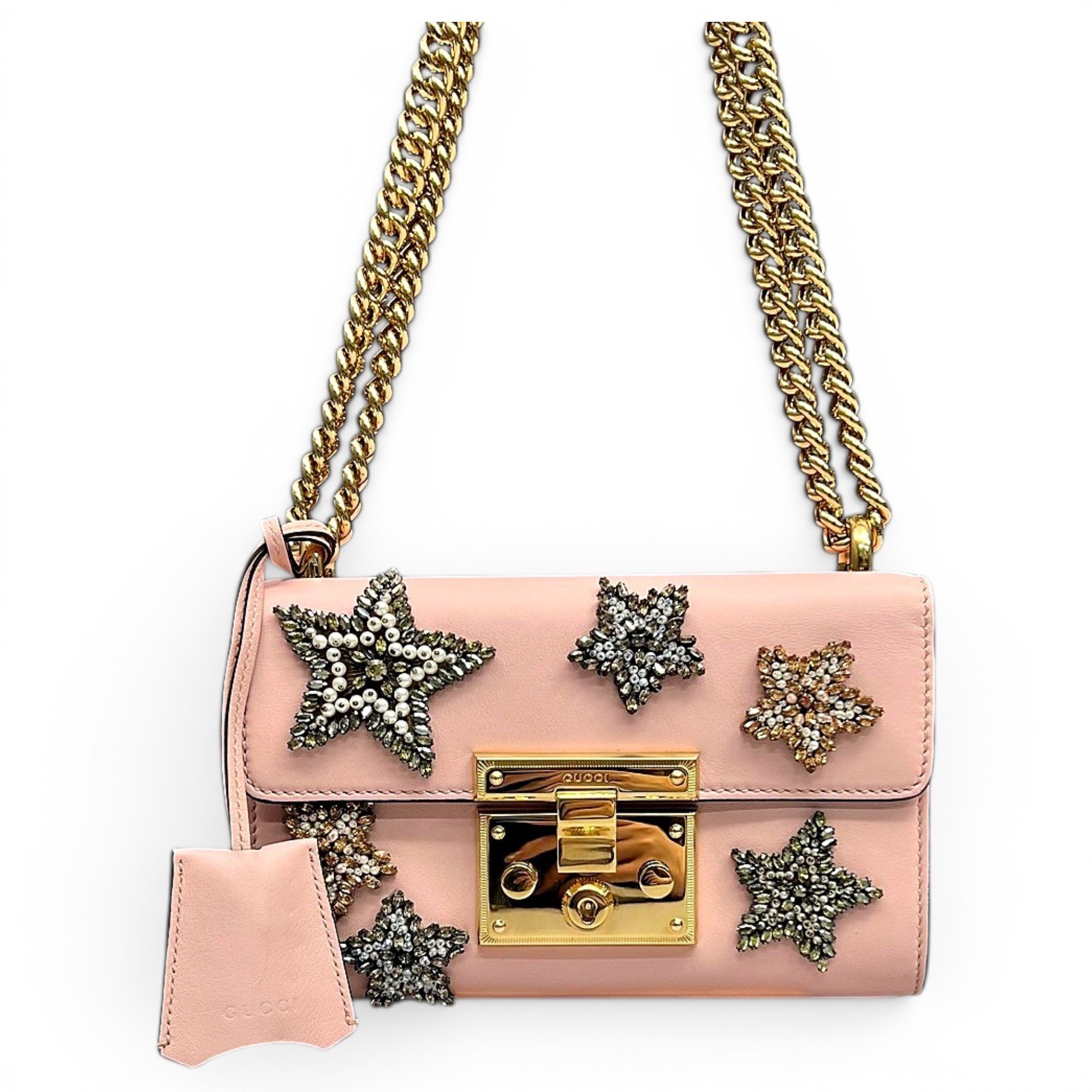 Padlock leather handbag
