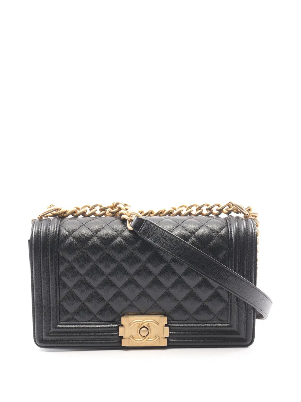 2019 Old Medium Quilted Caviar Boy Flap crossbody bag