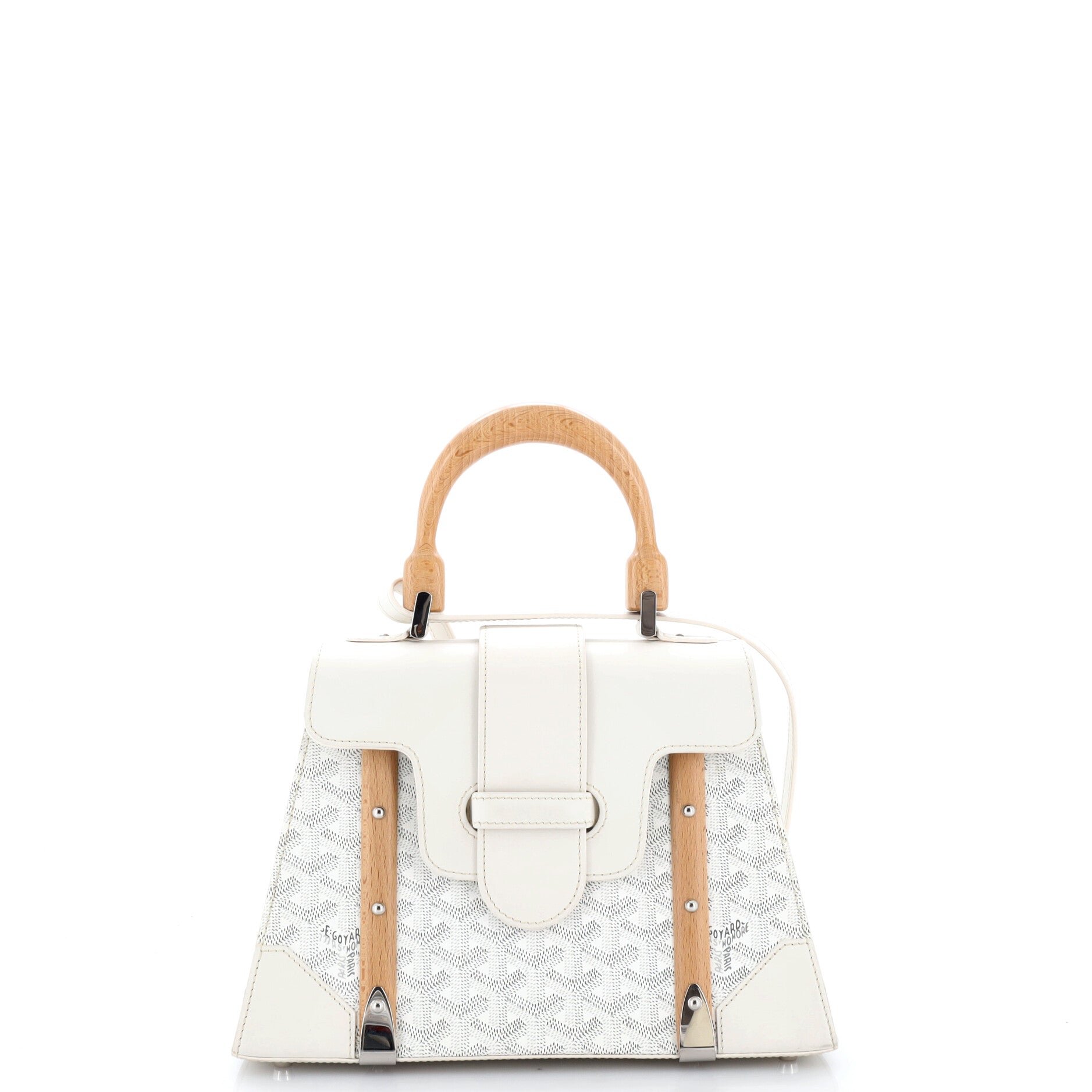 Goyard Saigon Top Handle Bag Coated Canvas with Leather PM