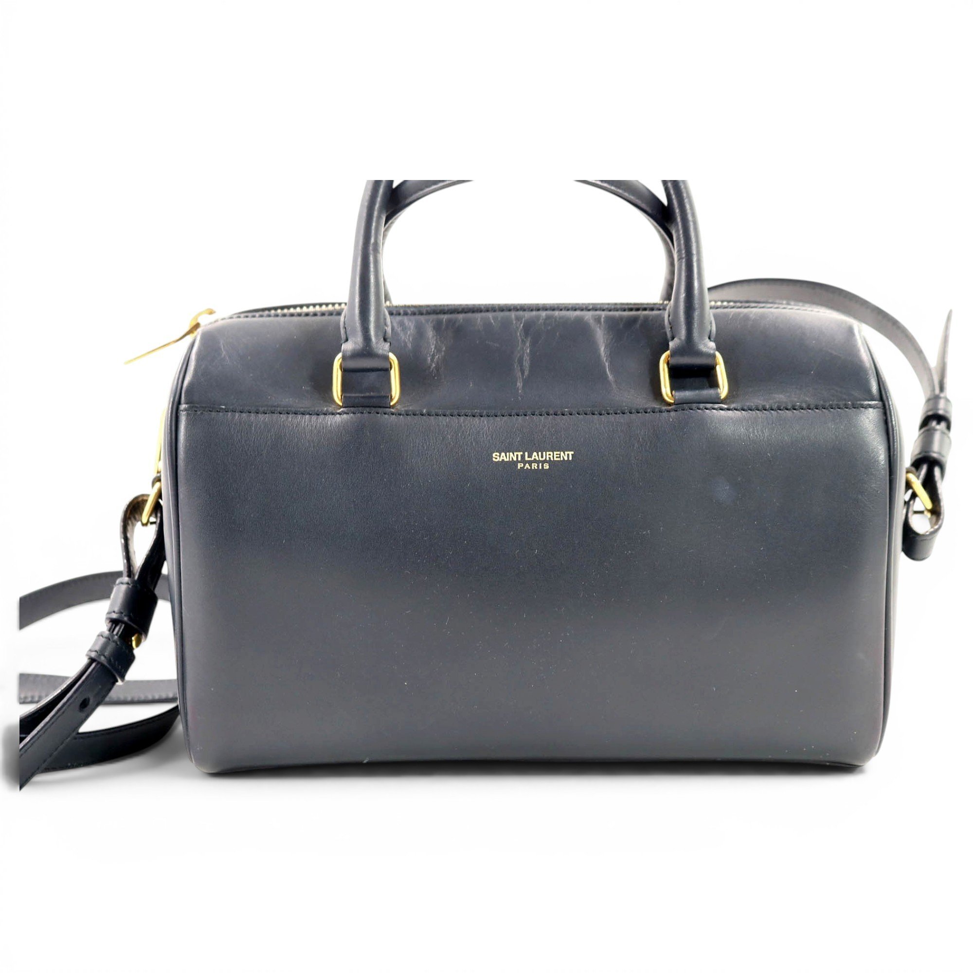 Duffle leather bowling bag