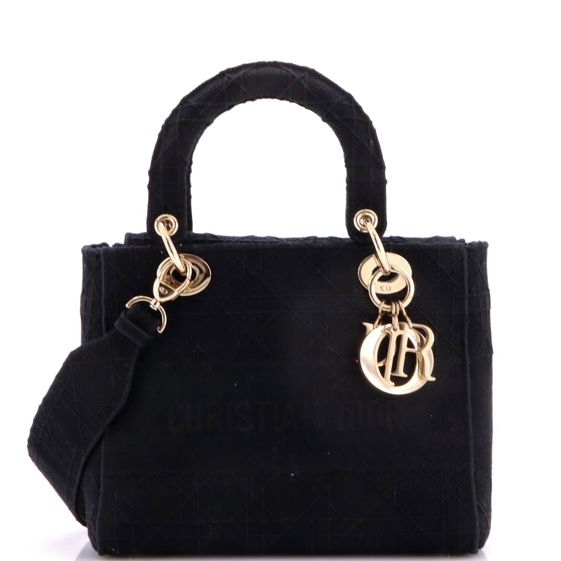 Lady D-Lite Bag Cannage Embroidered Canvas Medium