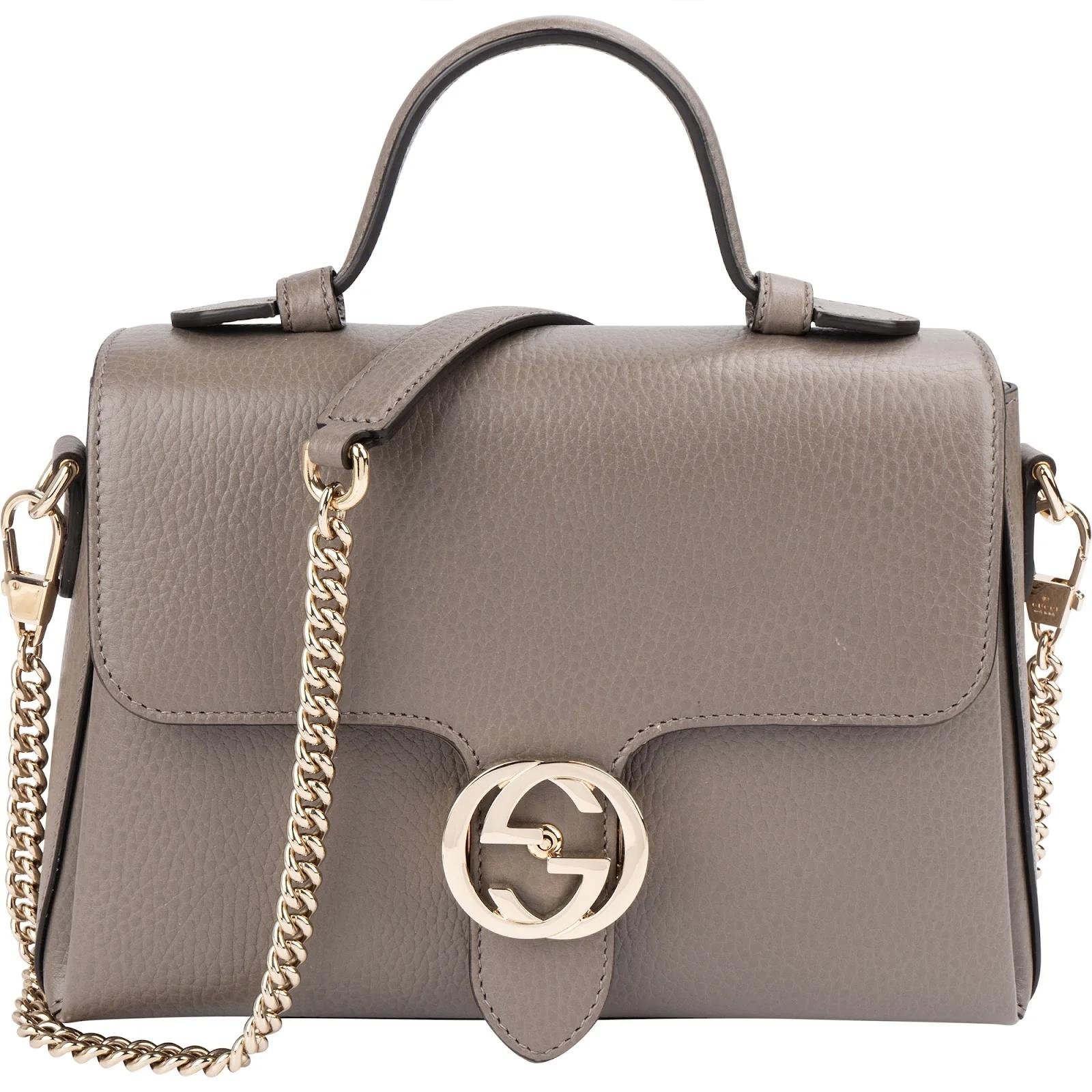 Interlocking leather crossbody bag