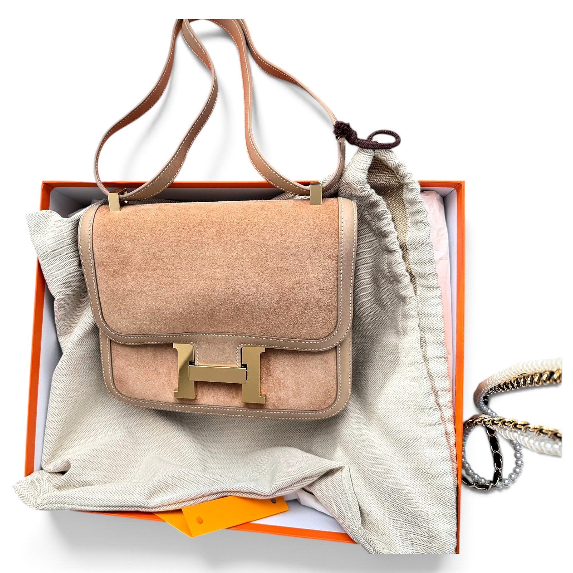 Hermes Constance Handbag Argile Swift Leather