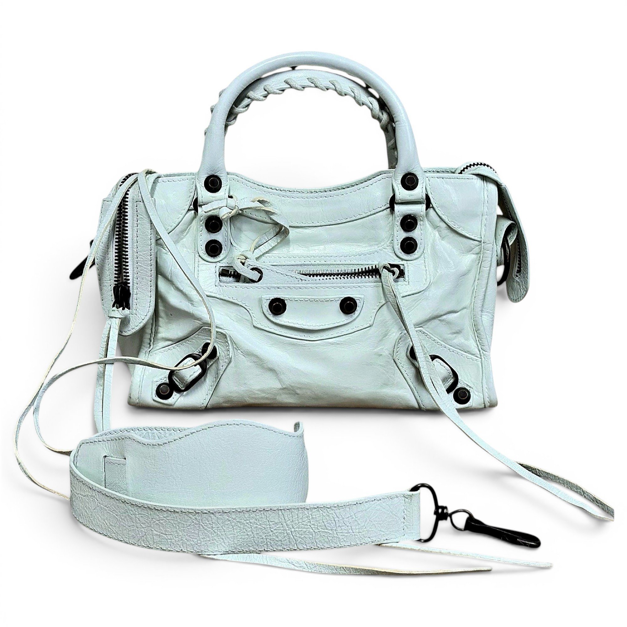 City leather handbag