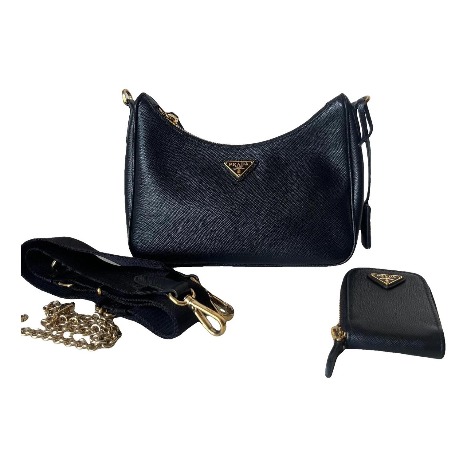 Re-edition leather handbag