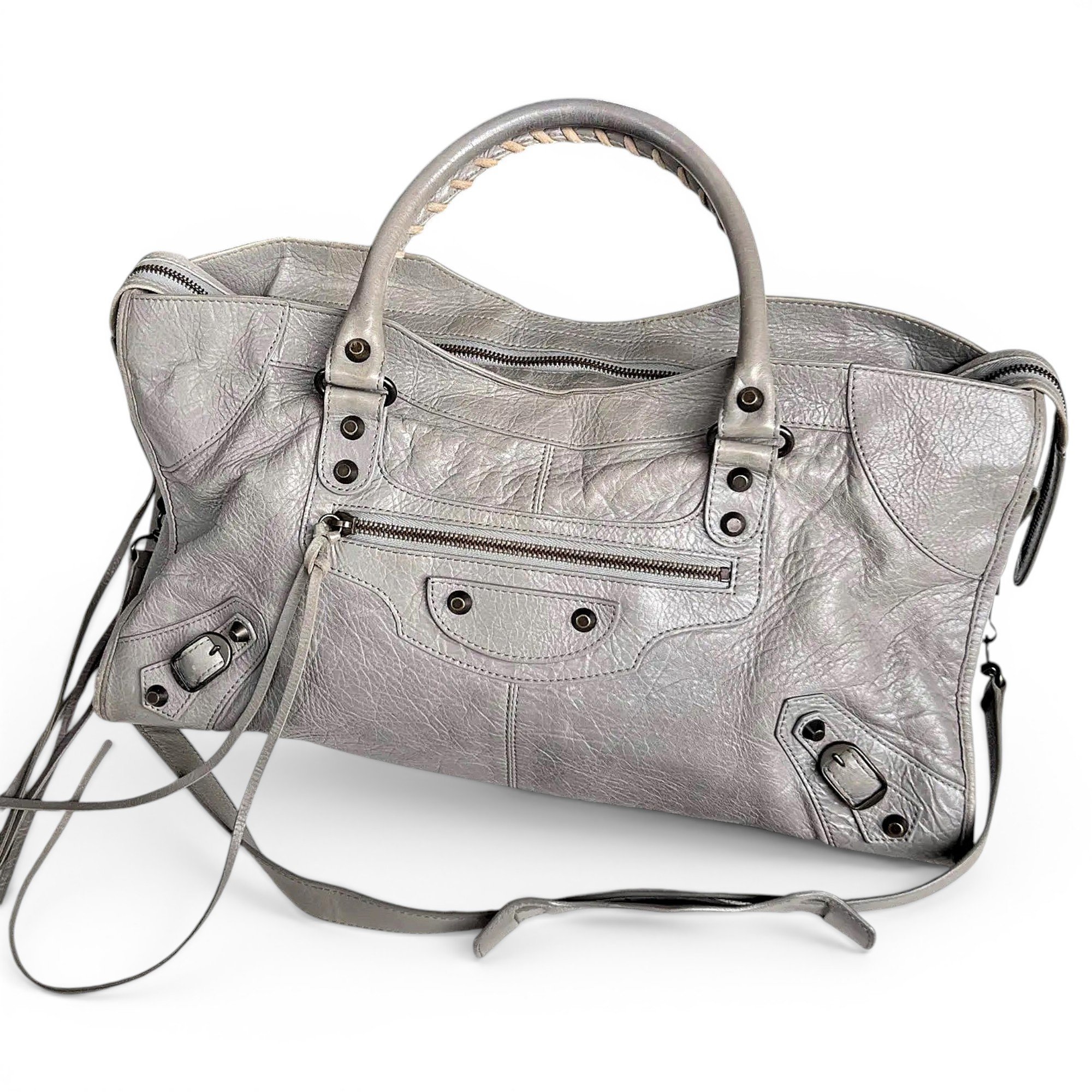City leather handbag