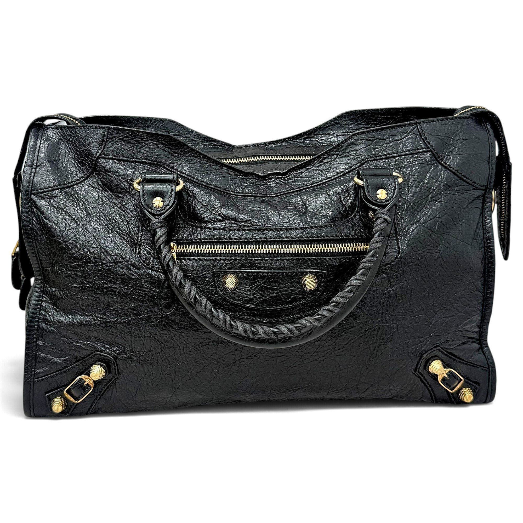 City leather handbag