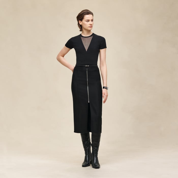Noir Cashmere Short-sleeve Sweater