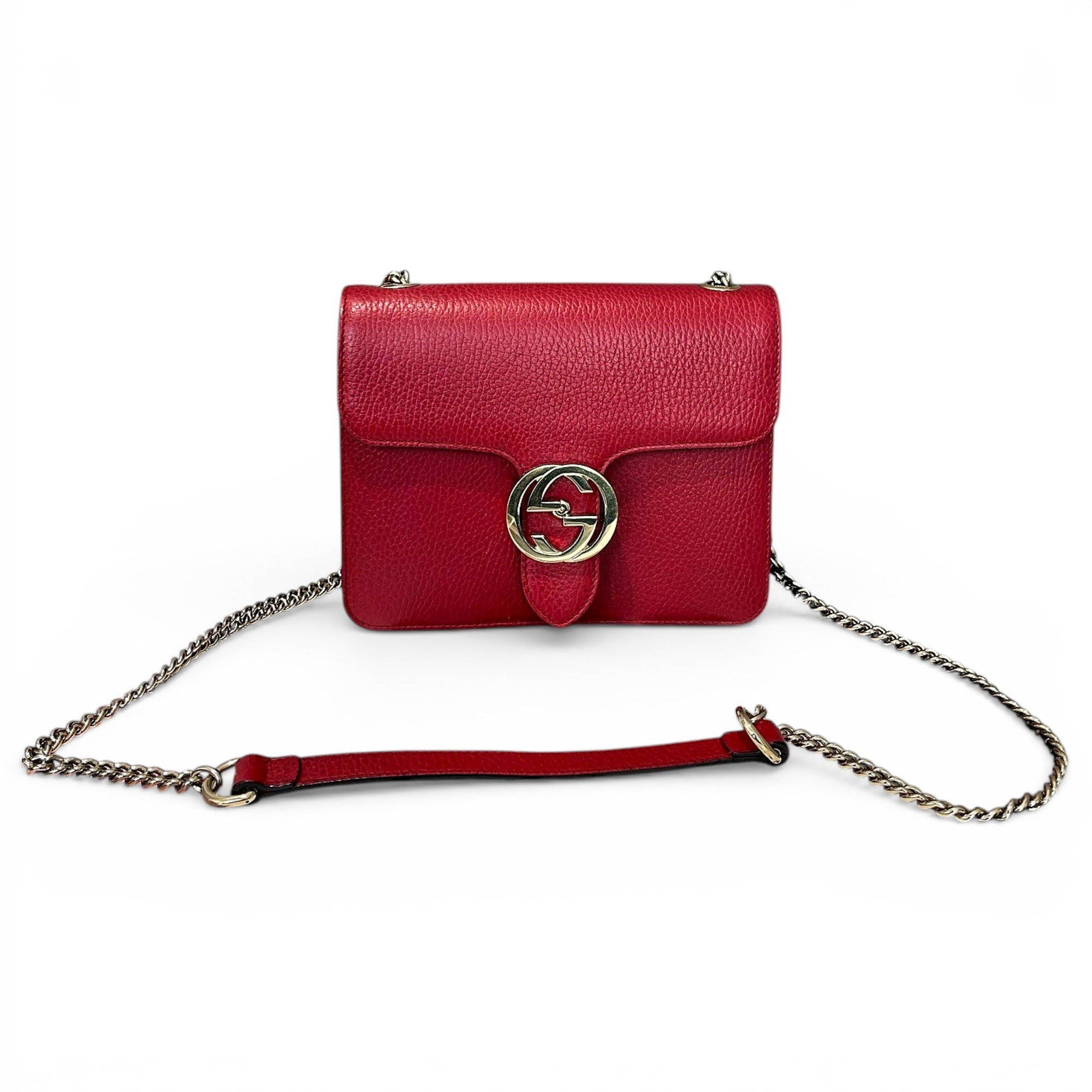 Interlocking leather handbag