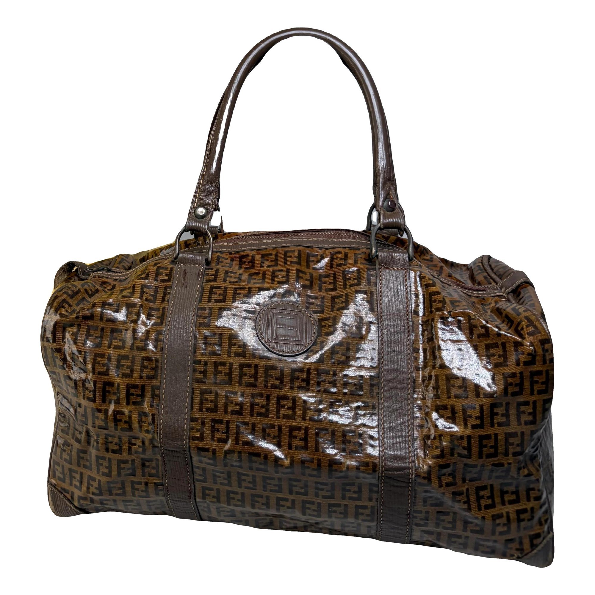 Baguette patent leather handbag