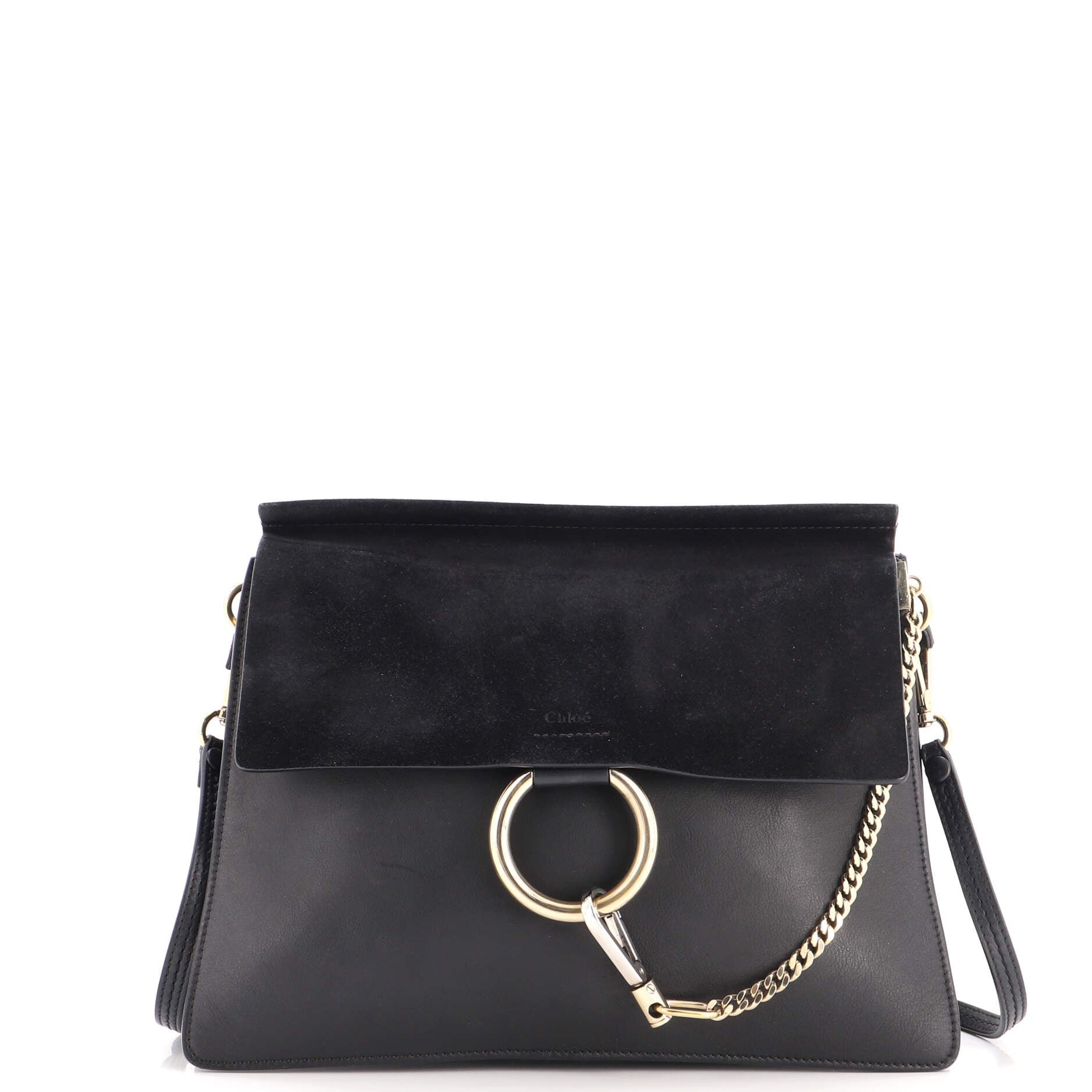 Faye Shoulder Bag Leather and Suede Medium