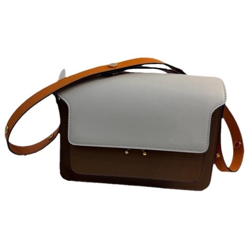 Trunk leather crossbody bag