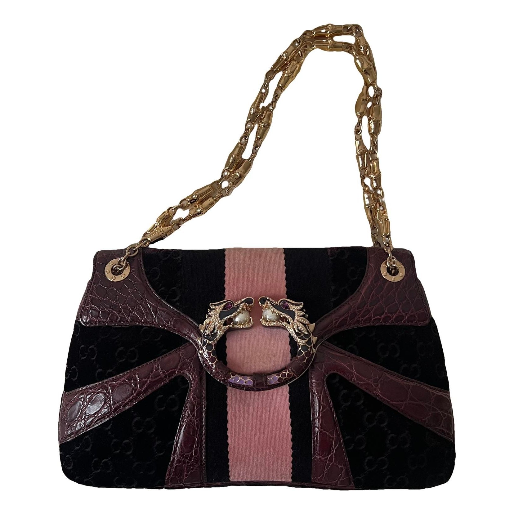 Horsebit 1955 velvet handbag