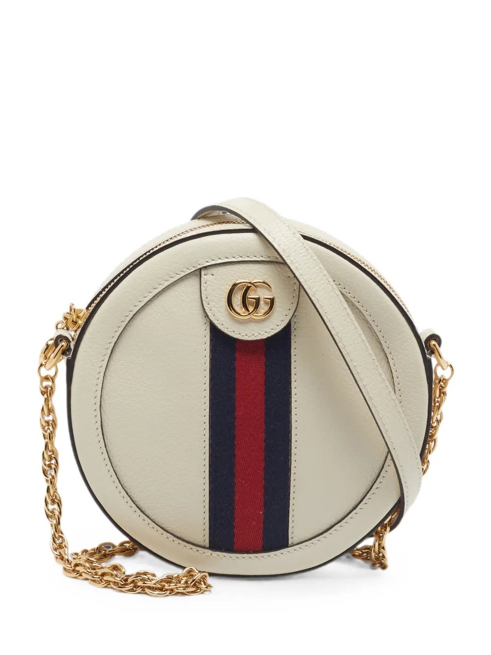 Ophidia round leather shoulder bag
