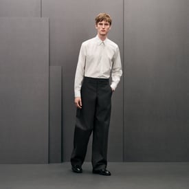 "Quadrigalop" straight cut shirt with Louis collar