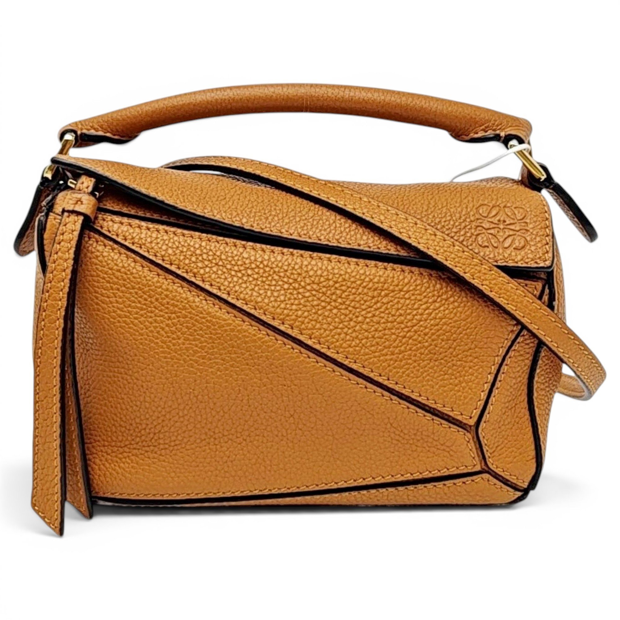 Puzzle leather handbag