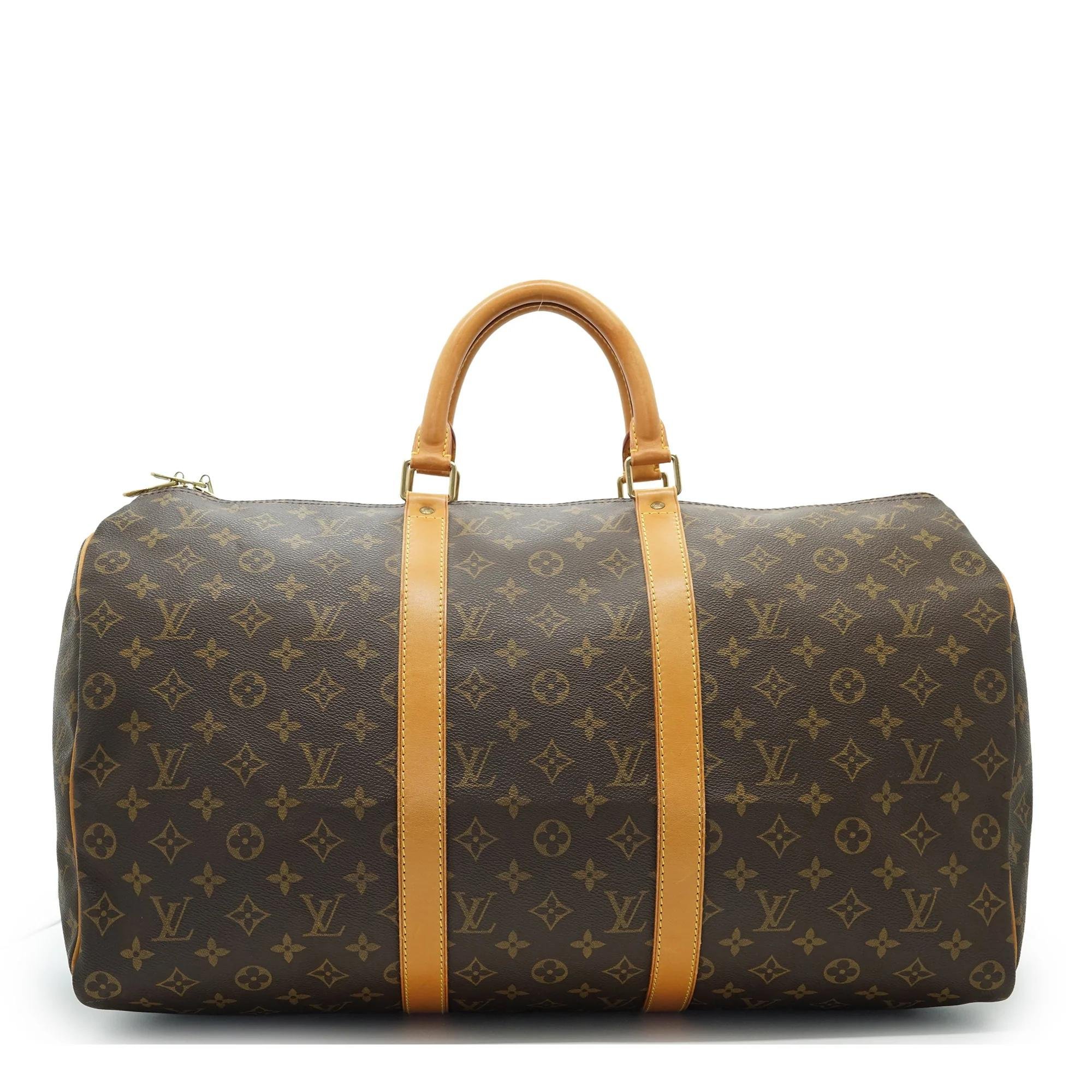 Keepall leather travel bag