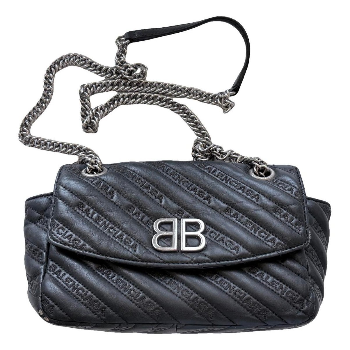 BB chain leather crossbody bag