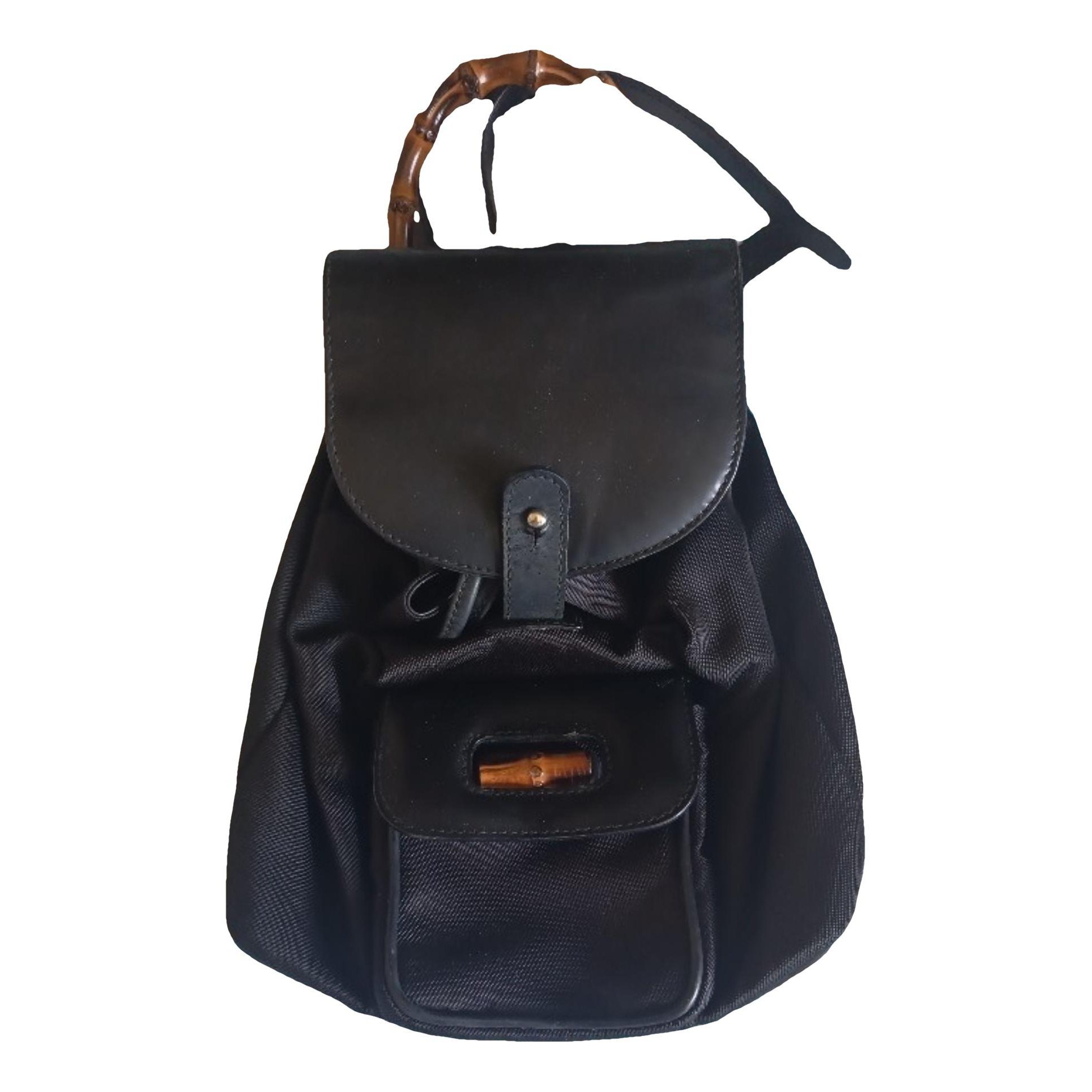 Bamboo Tassel leather backpack