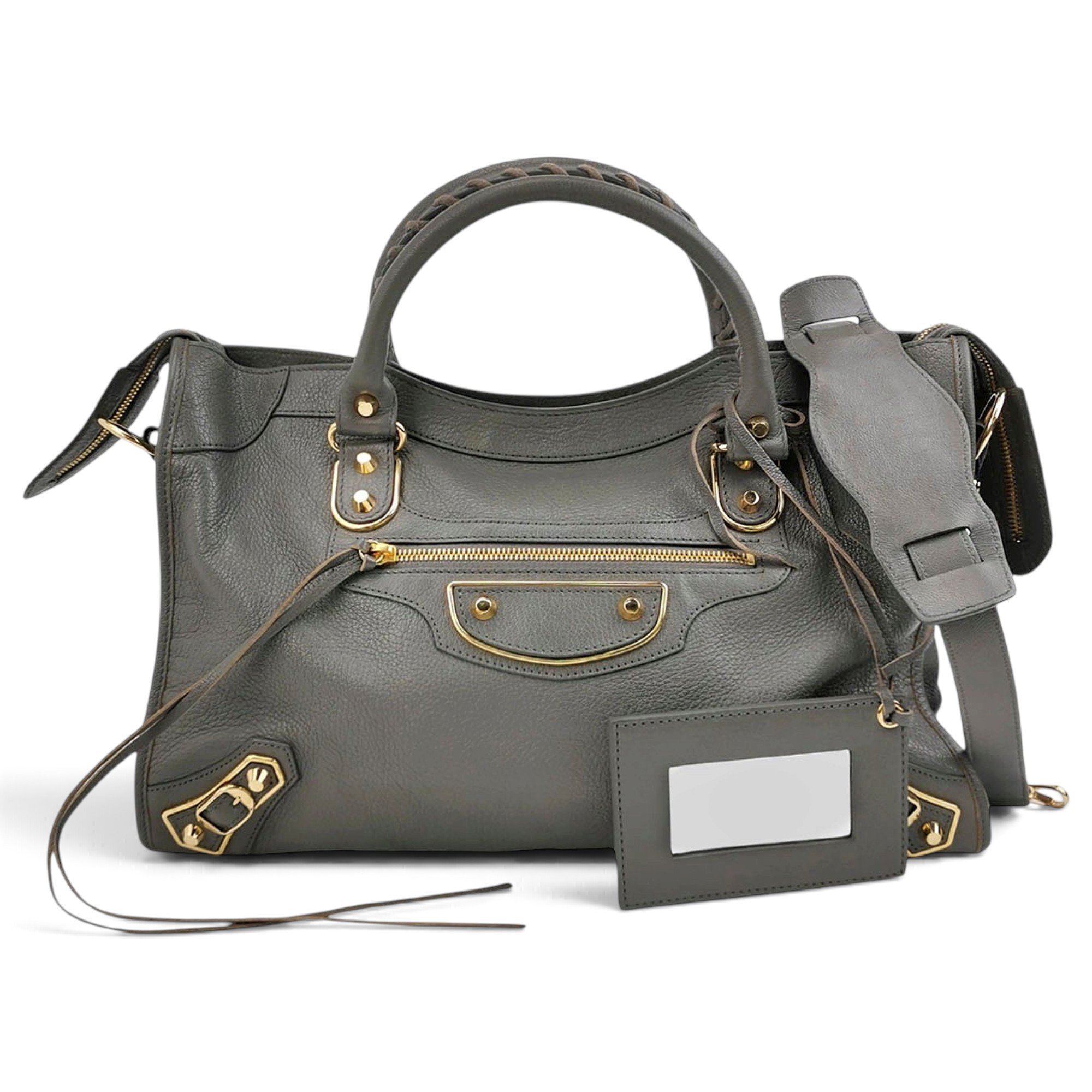 City leather handbag